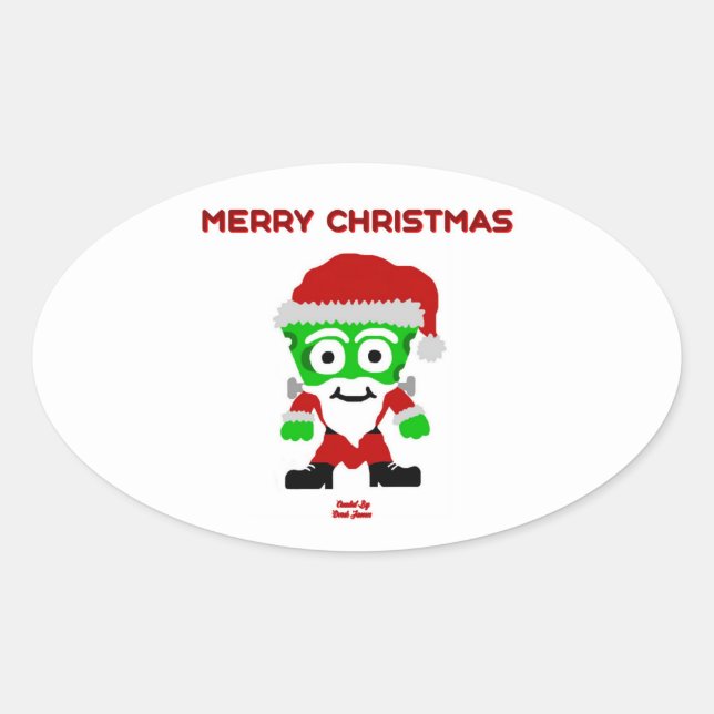Santa FrankenCheese Oval Sticker (Front)