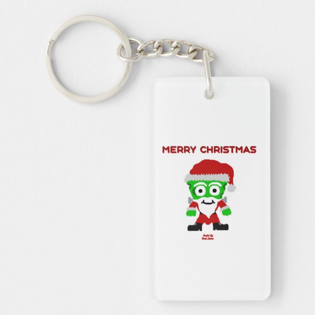 Santa FrankenCheese Rectangle Key Chain (Front)