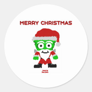 Santa FrankenCheese Round Sticker