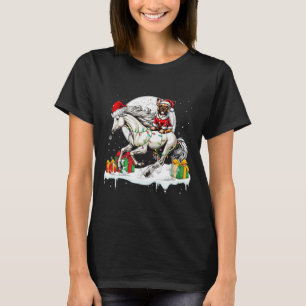 Santa French Bulldog Riding Horse Christmas Owner T-Shirt