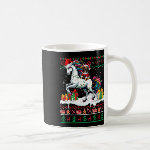 Santa French Bulldog Riding Unicorn Christmas Swea Coffee Mug