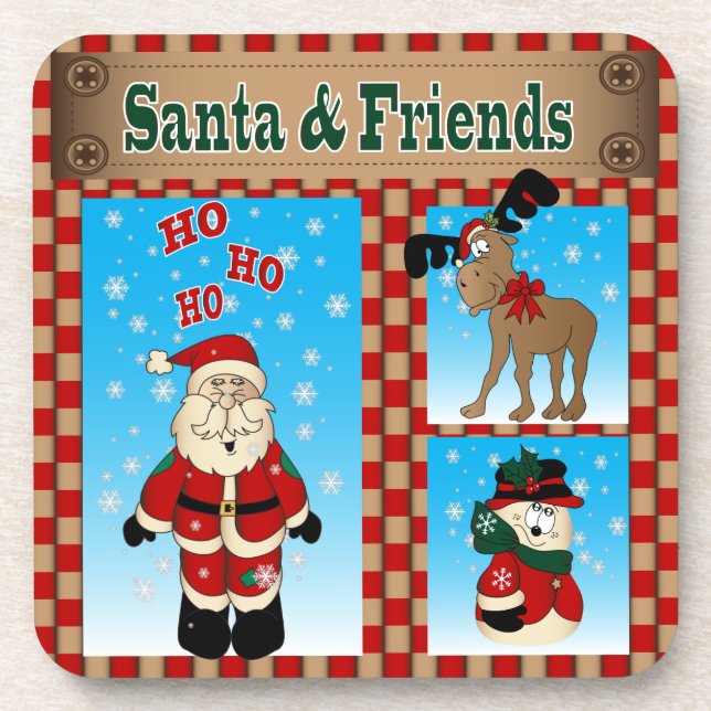 Santa & Friends Christmas Joy Coaster (Front)