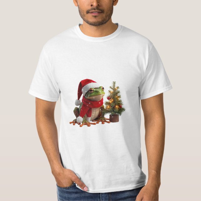 Santa Frog Christmas Design T-Shirt (Front)
