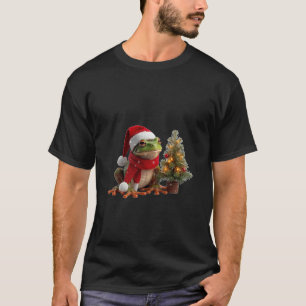 Santa Frog Christmas Design T-Shirt