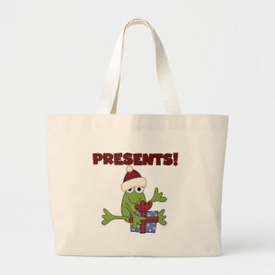 Santa Frog Tshirts and Gifts Large Tote Bag