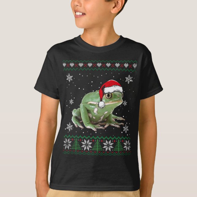 Santa Frog Ugly Sweater Animals Christmas Pajama (Front)