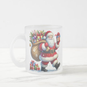 Santa Frosted Coffee Mug