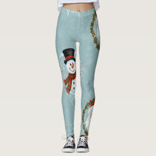 Santa Frosty Christmas Leggings AI Used