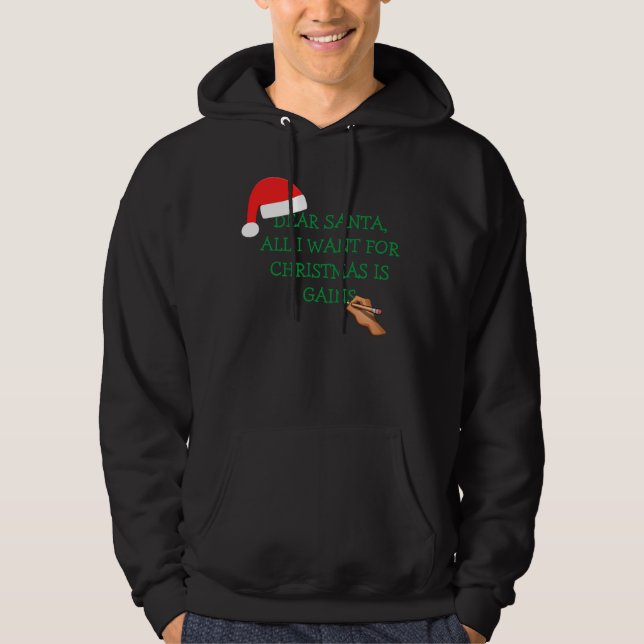 Santa gains letter black hoody (Front)