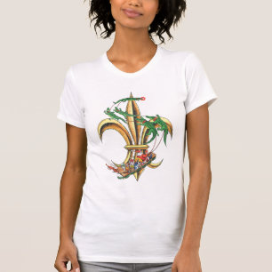 Santa & Gators Fleur-de-lis Christmas T-shirt