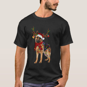 Santa Ger Shepherd Reindeer Light T-Shirt