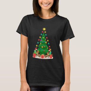 Santa German Shepherd Dog Christmas Tree Xmas Dog T-Shirt