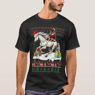 Santa German Shepherd Riding Horse Christmas Sweat T-Shirt
