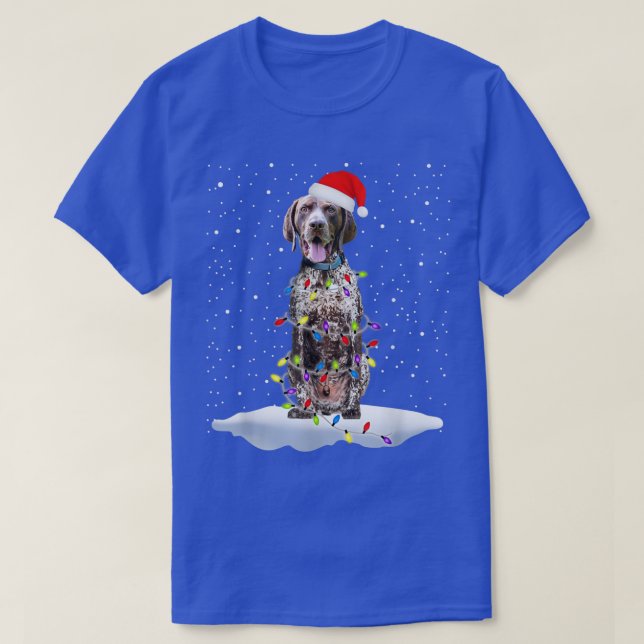 Santa German Shorthaired Pointer Tangled In Christ T-Shirt (Design Front)
