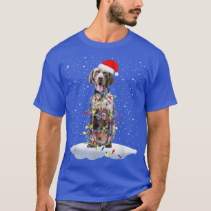 Santa German Shorthaired Pointer Tangled In Christ T-Shirt