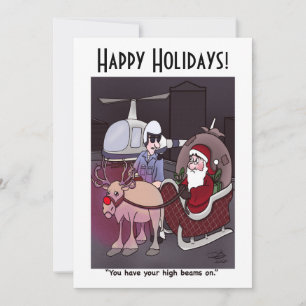 Santa Gets A Traffic Ticket Flat Holiday Card