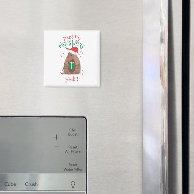 Santa Gift Giving Armadillo Texas Magnet (In Situ (Fridge))