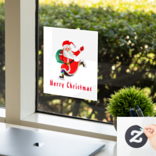 Santa - Gifts for Everyone - Fun - Merry Christmas Window Cling