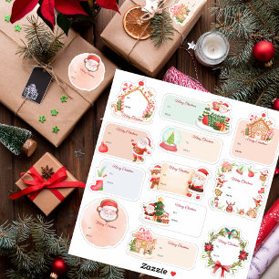 Santa Gingerbread House Holiday Christmas Gift Tag