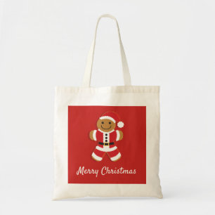Santa Gingerbread Man   Basic Tote