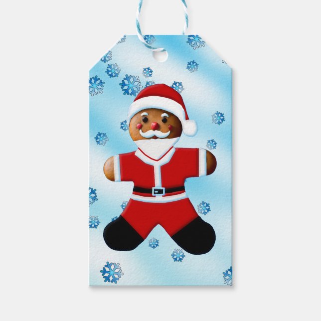 Santa Gingerbread Man Gift Tags (Front)