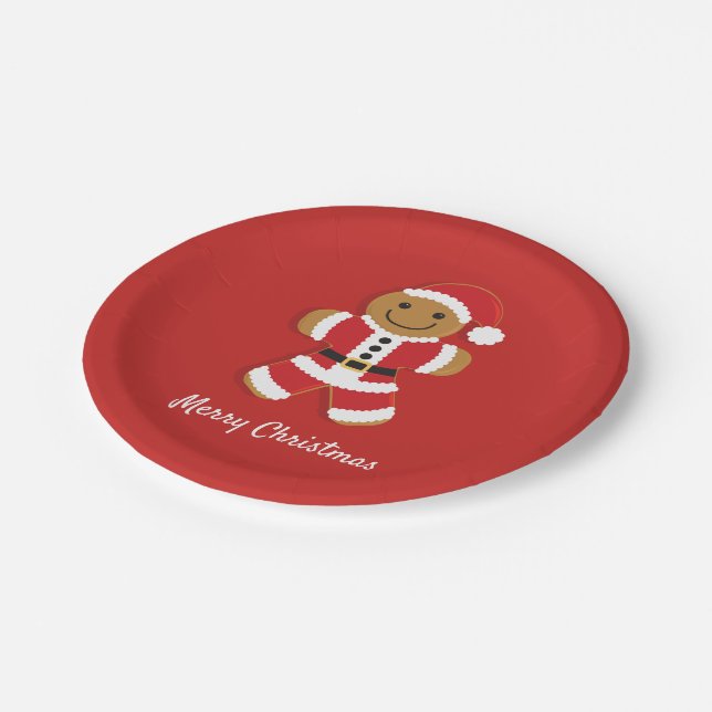 Santa Gingerbread Man | Paper Plate (Angled)