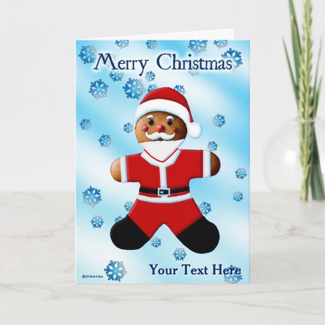 Santa Gingerbread - Merry Christmas Card (Front)