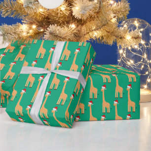 Santa Giraffe Wrapping Paper