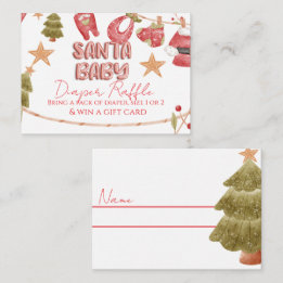 Santa Girl Boy Holiday Baby Shower   Enclosure Card