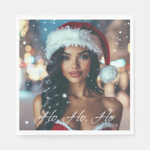 Santa Girl - Ho Ho Ho - Christmas Napkin