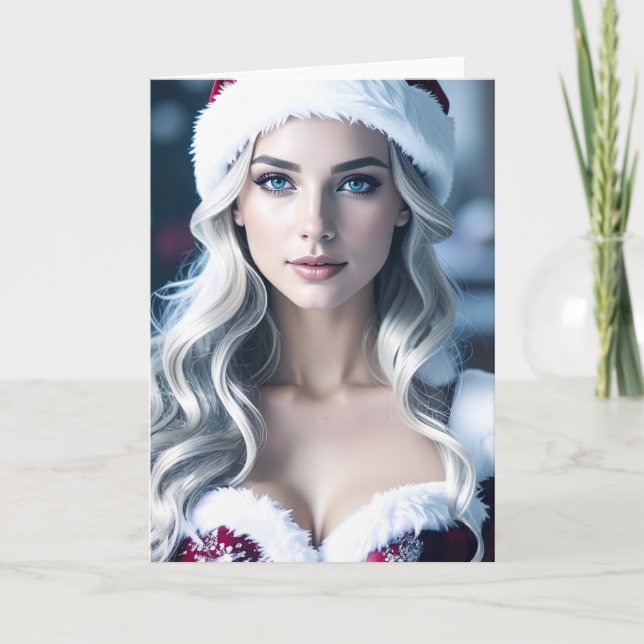 Santa Girl Holiday Card (Front)