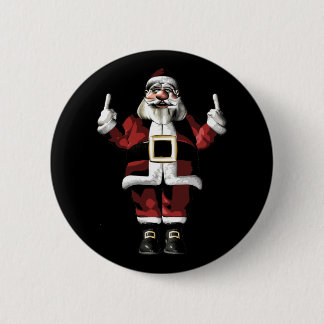 Santa Giving the Finger 6 Cm Round Badge