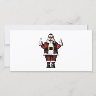 Santa Giving the Finger Holiday Card