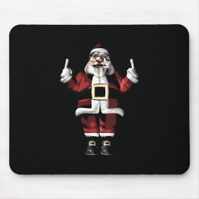 Santa Giving the Finger Mouse Mat (Front)