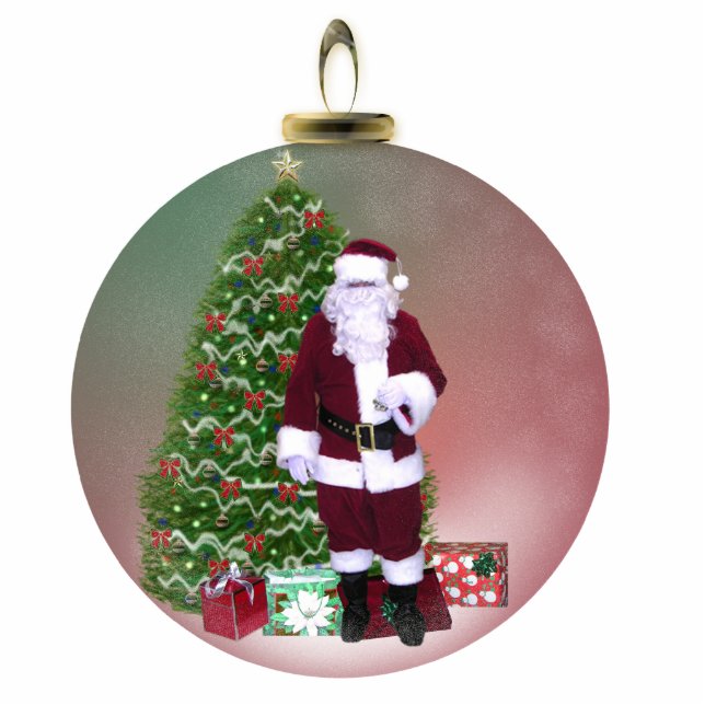 Santa Globe Standing Photo Sculpture (Front)