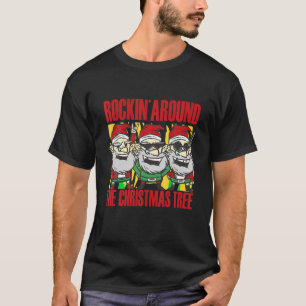 Santa Gnom Rockin Around The Christmas Tree Rocker T-Shirt