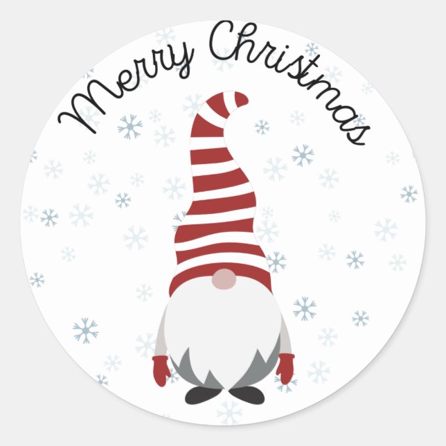 Santa Gnome 2 Classic Round Sticker (Front)