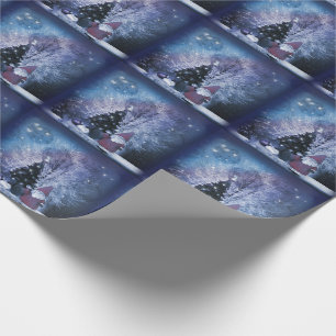 Santa Gnome and Christmas Tree Wrapping Paper