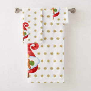 Santa Gnome  Bath Towel Set