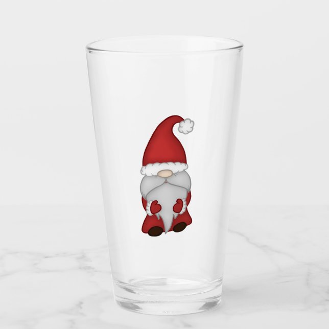 Santa Gnome Beer Glass (Front)