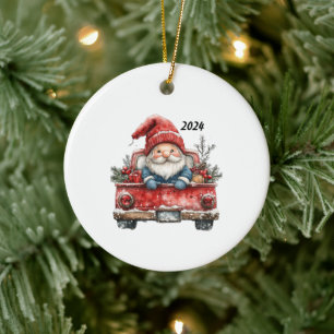 Santa Gnome Christmas Ornament 2024