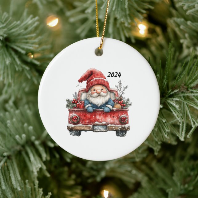 Santa Gnome Christmas Ornament 2024 (Tree)