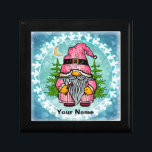 Santa Gnome  Gift Box<br><div class="desc">Santa Gnome gift box, Santa Claus gifts by ArtMuvz Illustration. Matching Santa t-shirt, Santa apparel and xmas gifts. This t-shirt is a great way to show your love for gnomes and to bring a smile to someone's face. You can add your name or add text instead. Customise this Santa Gnome...</div>