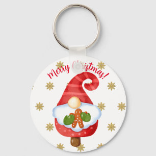 Santa Gnome Key Ring