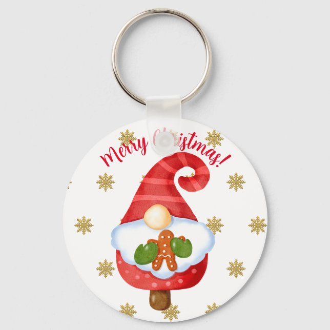 Santa Gnome Key Ring (Front)