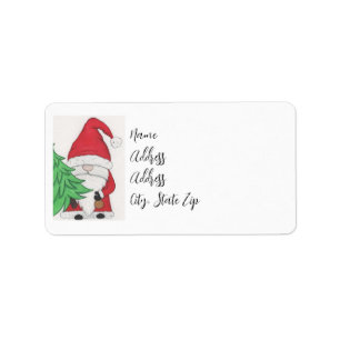 Santa Gnome Label
