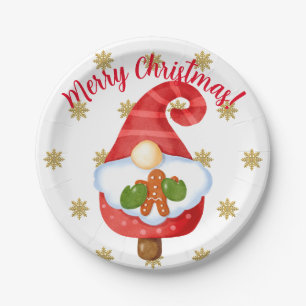 Santa Gnome   Paper Plate