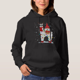 Santa Gnomes Riding Llama Reindeer Christmas Light Hoodie