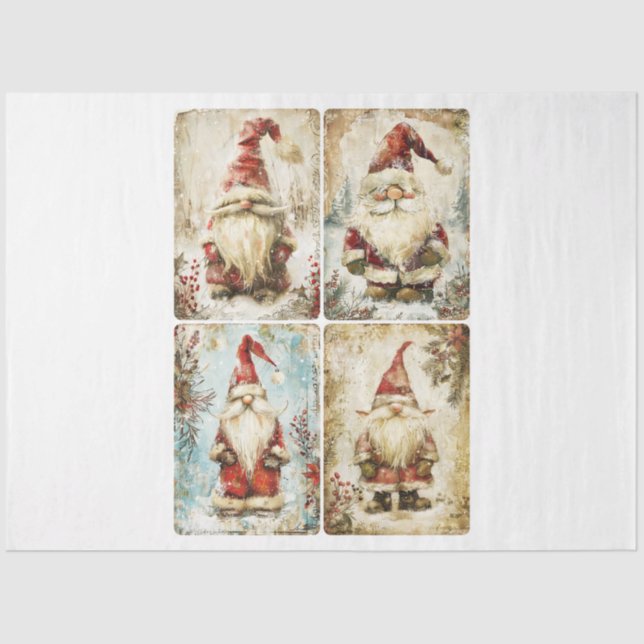 Santa Gnomes Tissue Paper (Front)