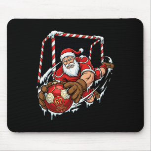 Santa Goalie 67 Soccer Byll Christmas Funny Sports Mouse Mat